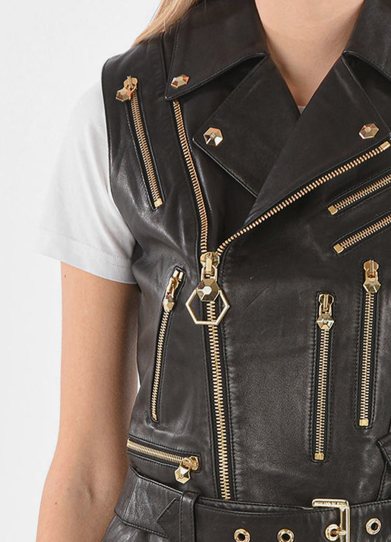 Women's Multi-Pockets Design Leather Vest