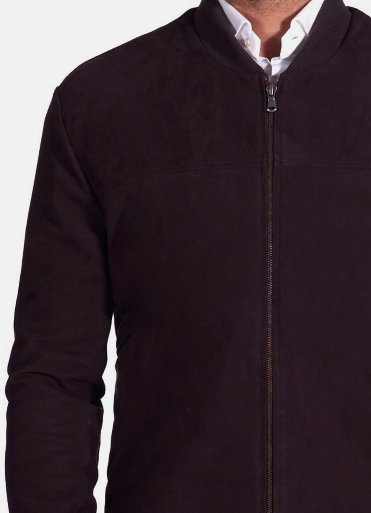 Men's Dark Purple Suede Leather Jacket