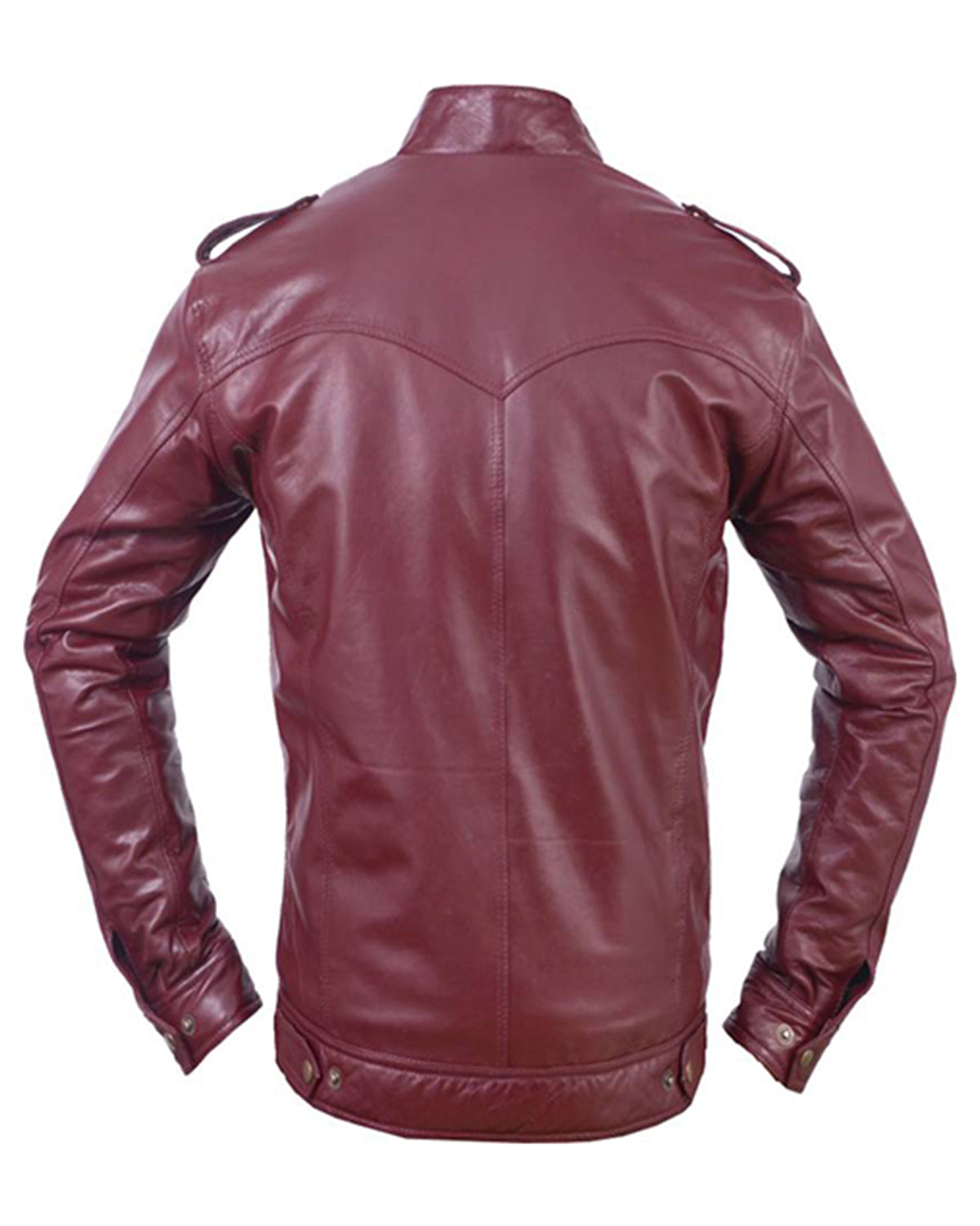 Men's Cherry Biker Vintage Motorcycle Maroon Leather Jacket