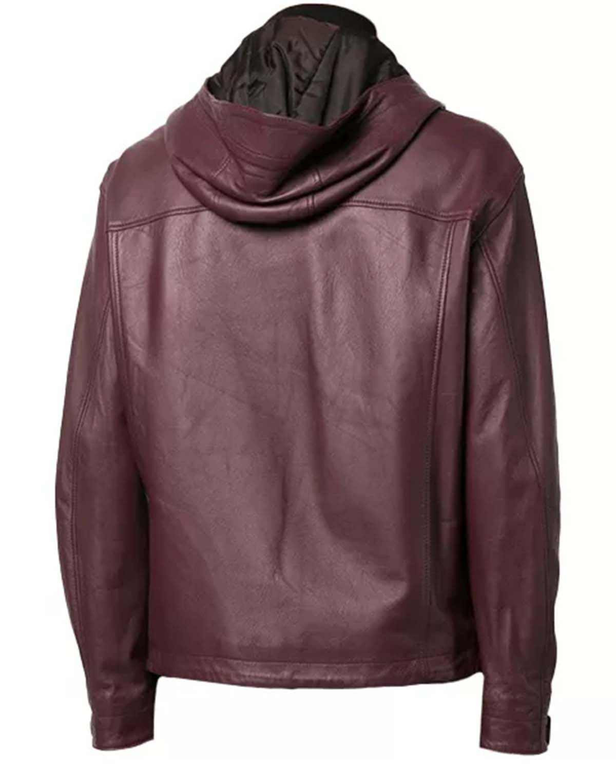 Men's Maroon Zip Up Jacket Hoodie