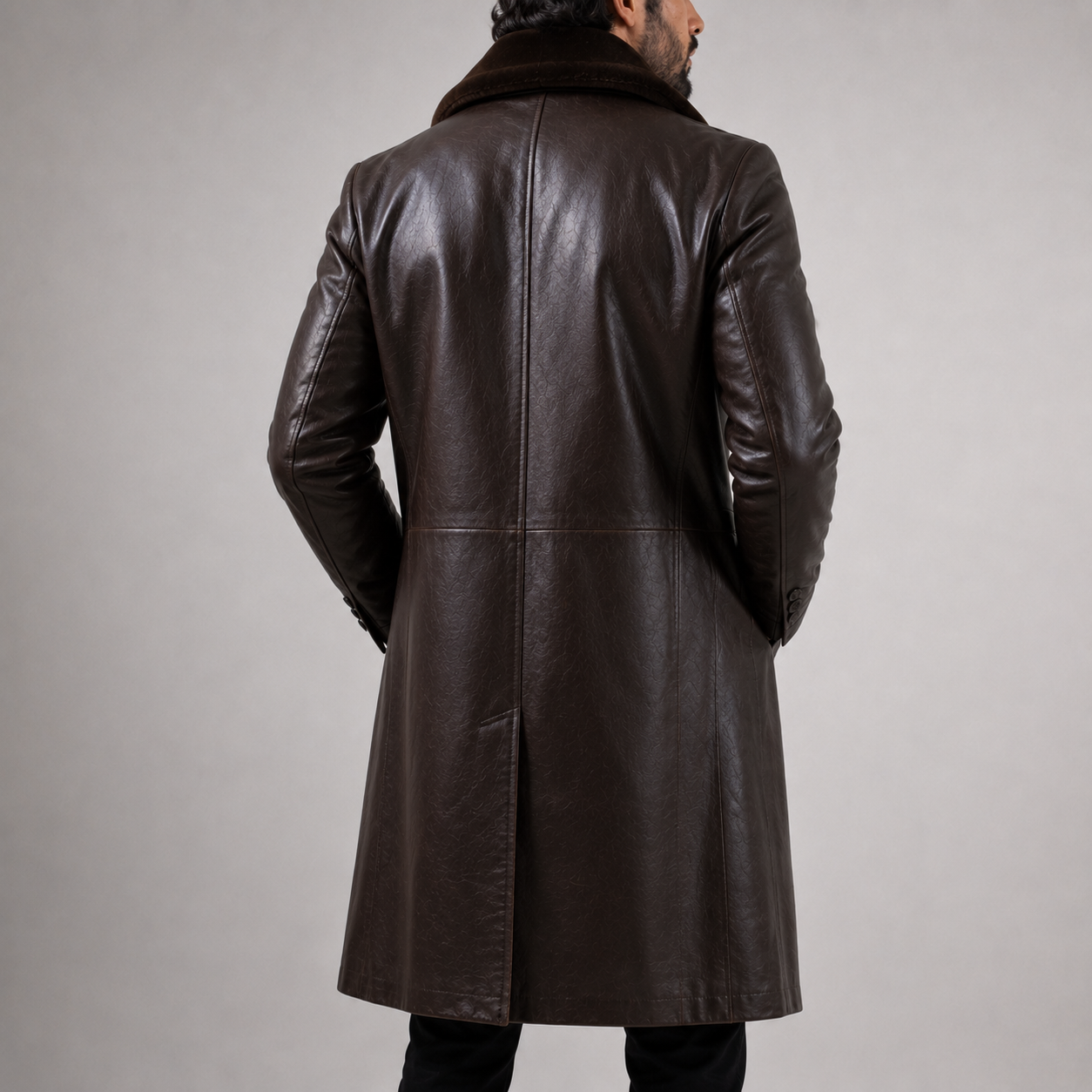 Men’s Brown Sheepskin Leather Shearling Coat