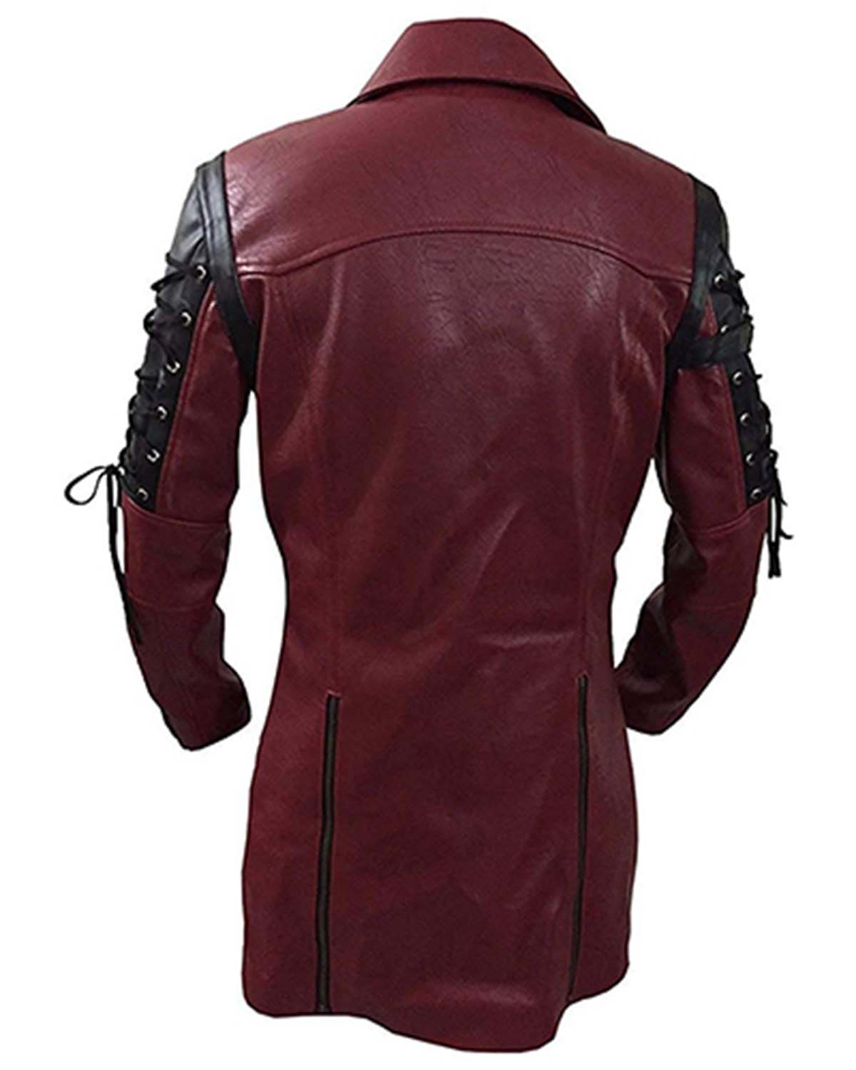 Red Matrix Leather Coat
