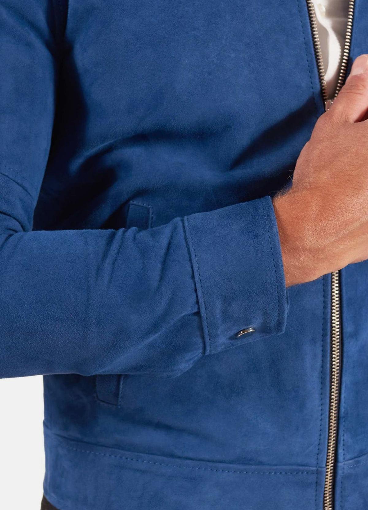 Men's Classic Blue Suede Leather Jacket