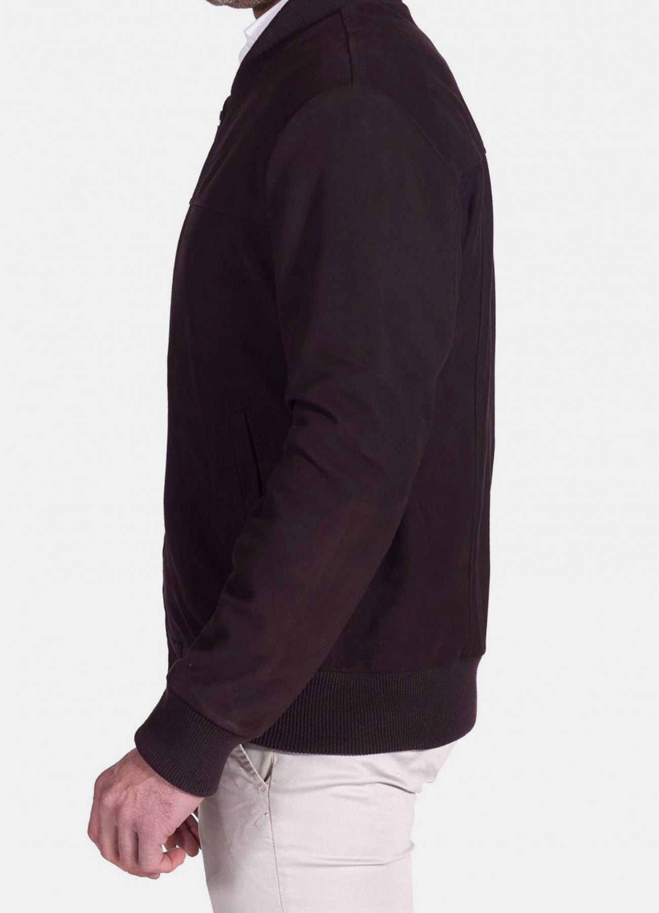 Men's Dark Purple Suede Leather Jacket