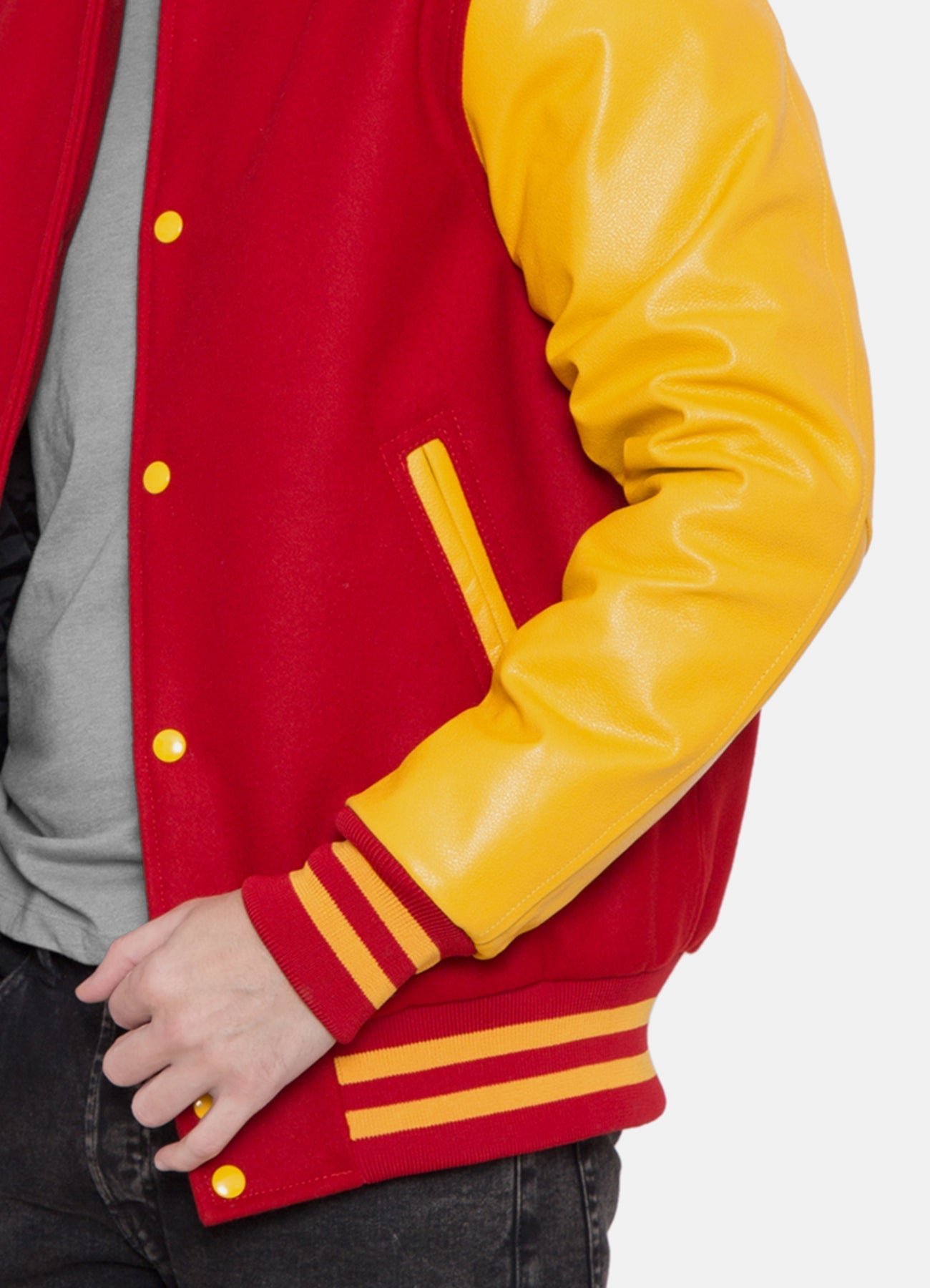 Men's Iconic Red and Yellow Varsity Jacket