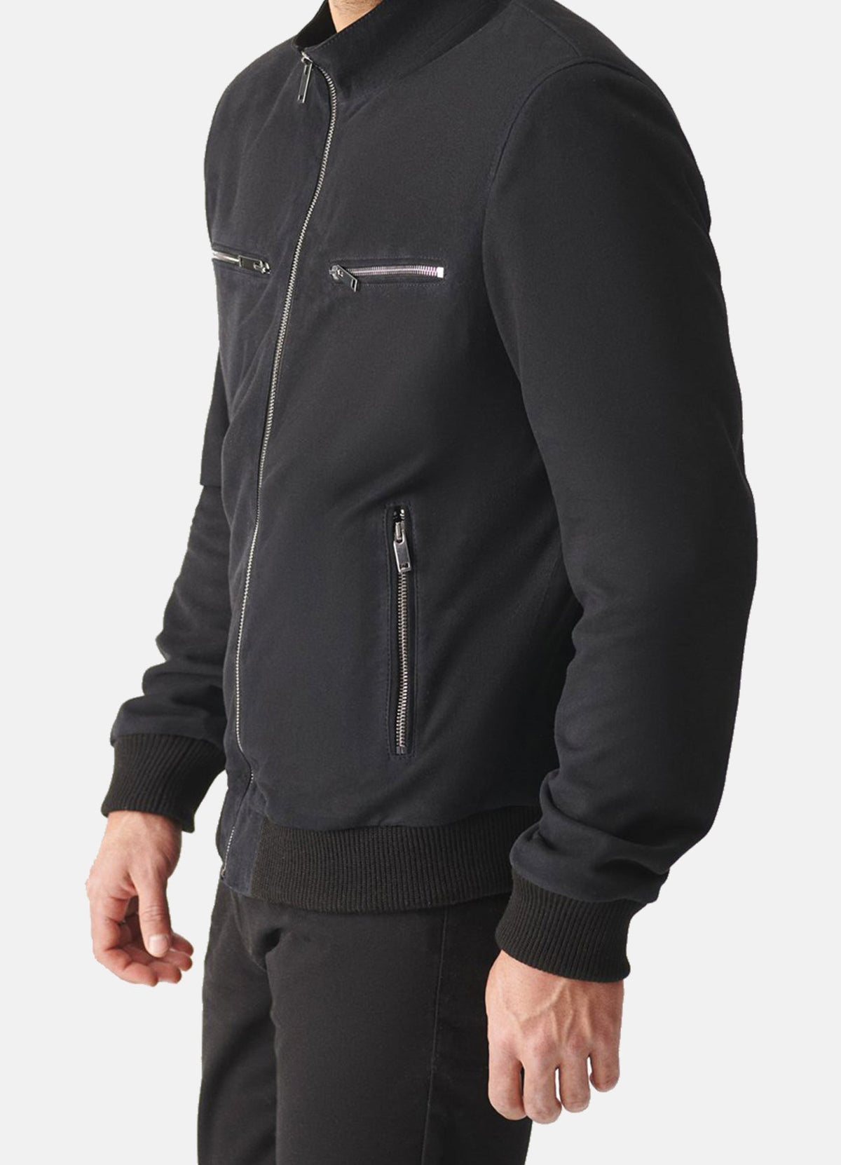 Men's Matt Black Suede Leather Jacket