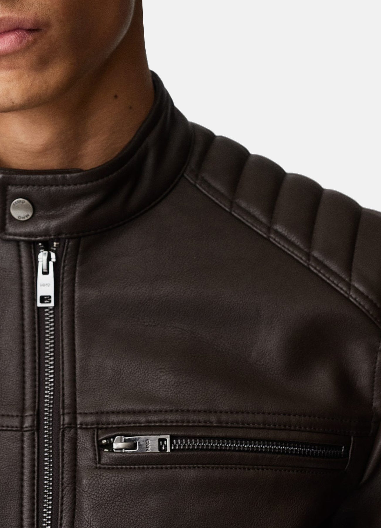 Men's Coco Brown Biker Leather Jacket