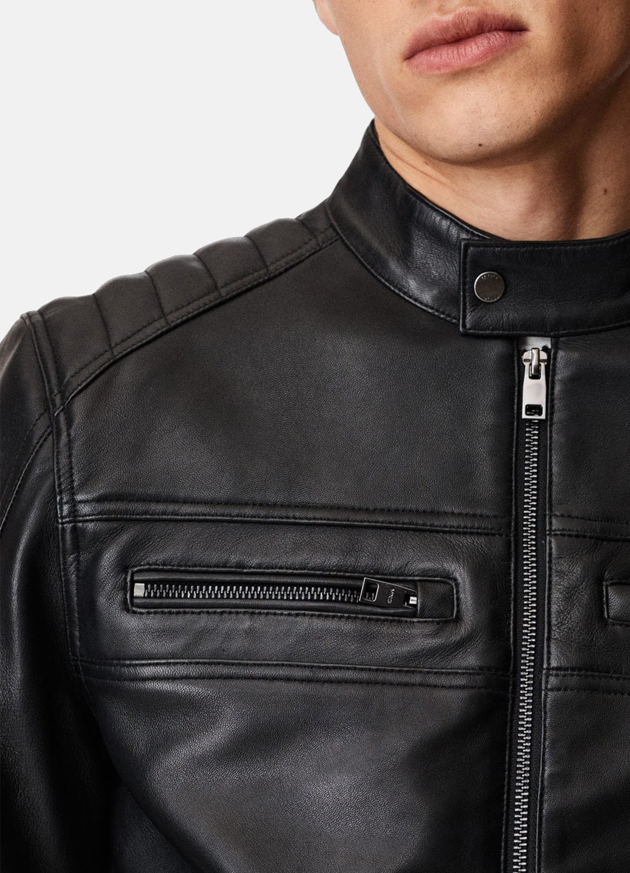 Men's Onyx Black Biker Leather Jacket