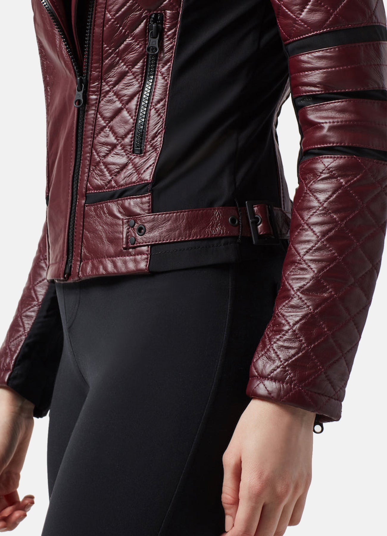 Women's Vintage Maroon Biker Leather Jacket