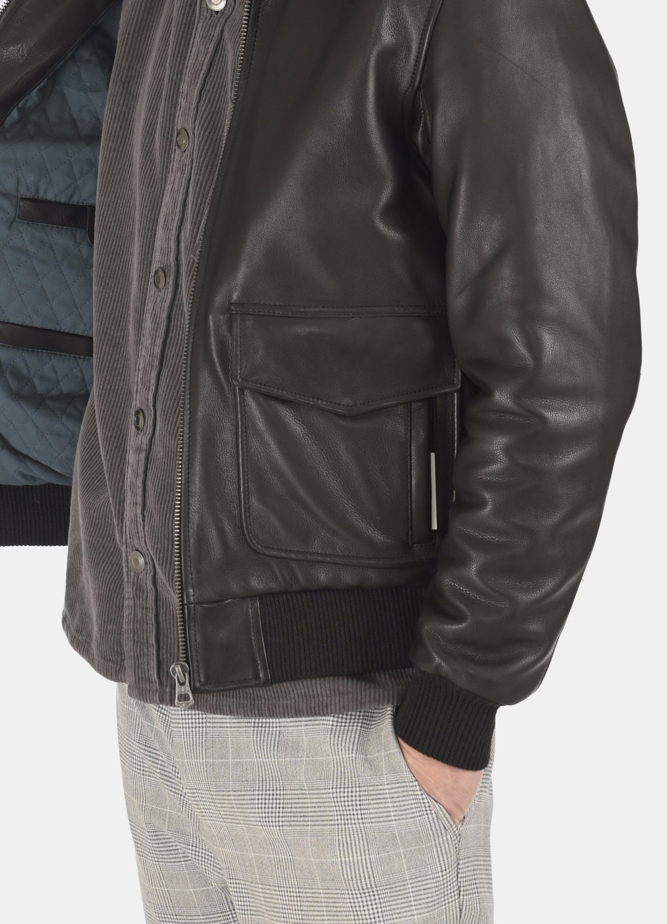 Men's Soft Black Bomber Leather Jacket
