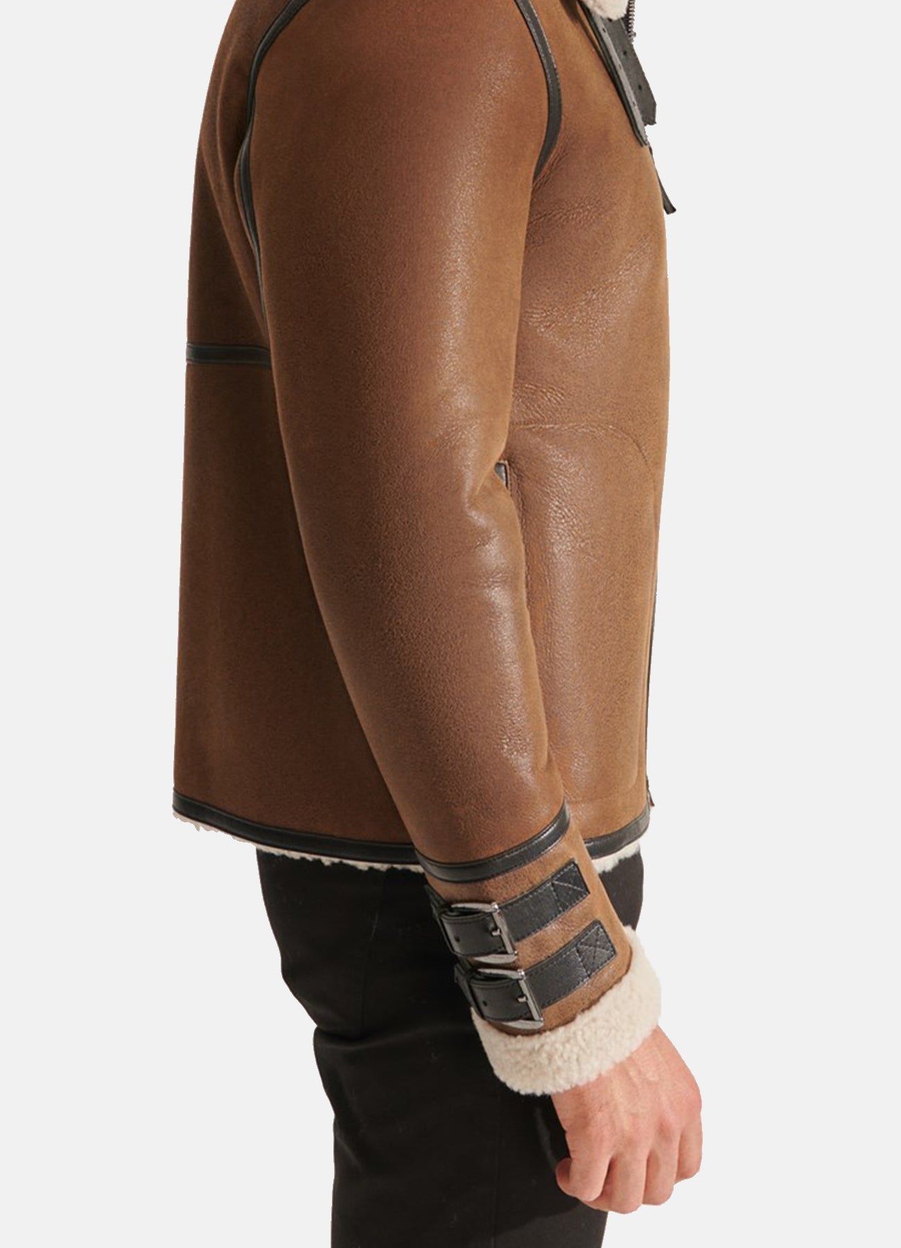 Men's Caramel Brown Shearling Leather Jacket