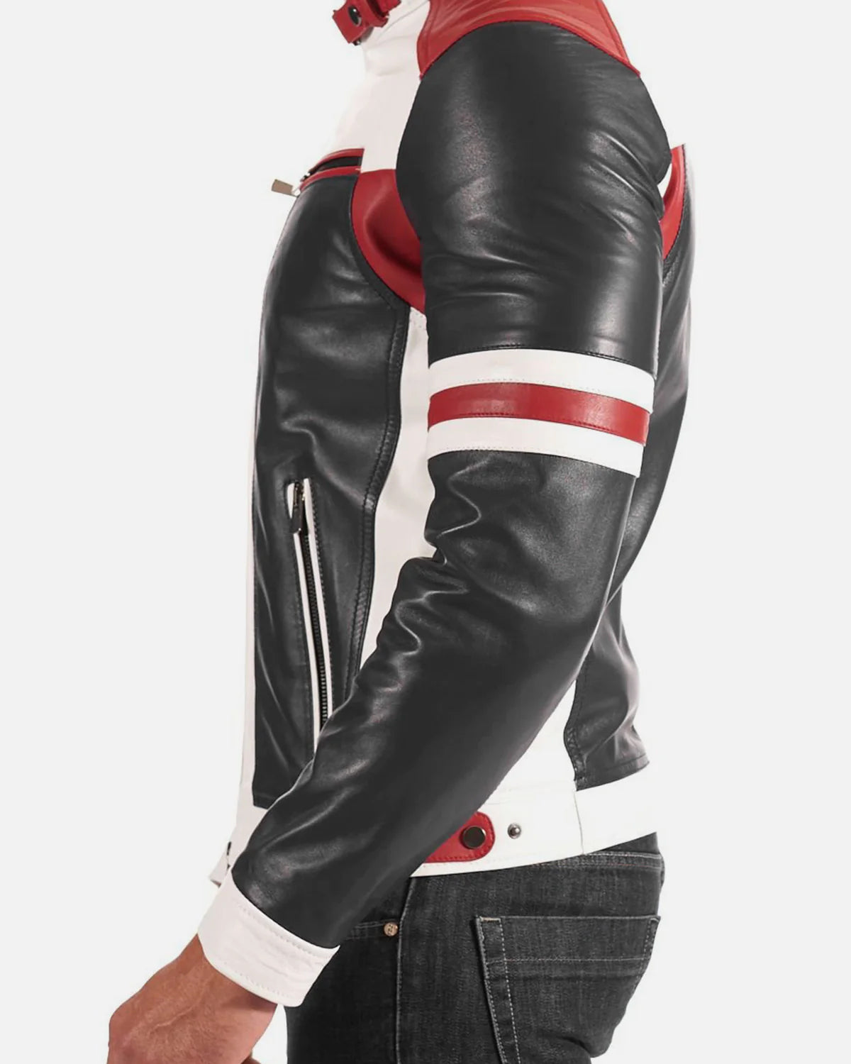 Men's Multi Color Biker Leather Jacket