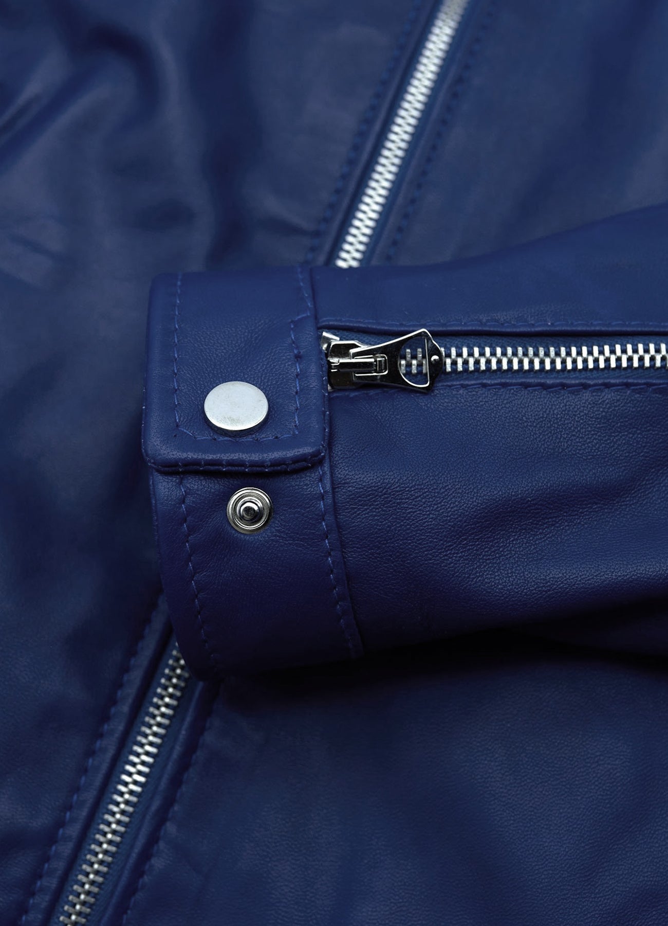 Men's Ink Blue Biker Leather Jacket