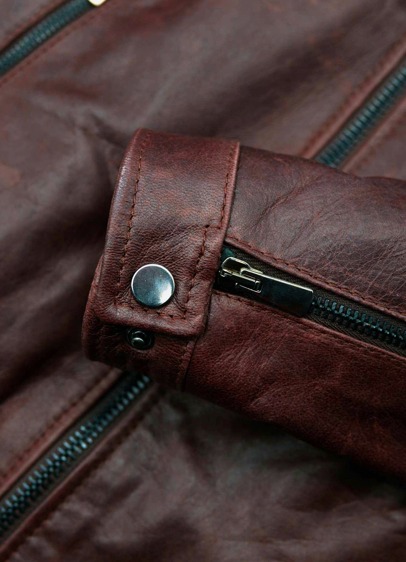 Men's Casual Style Brown Biker Leather Jacket