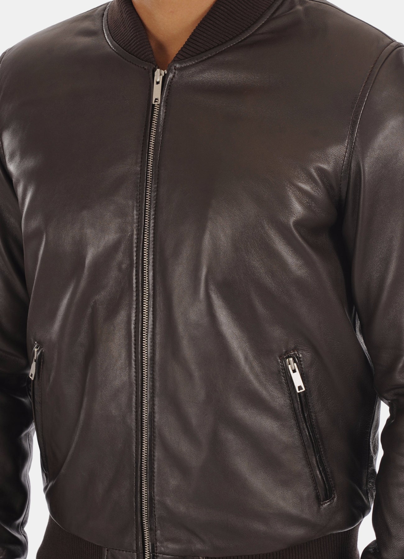 Men's Dark Brown Vintage Bomber Leather Jacket